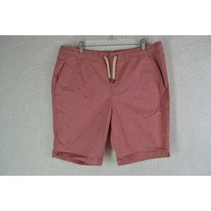 PD&C Men's XXL Pink Flat Front Subtle Palm Tree Pattern 9" Shorts